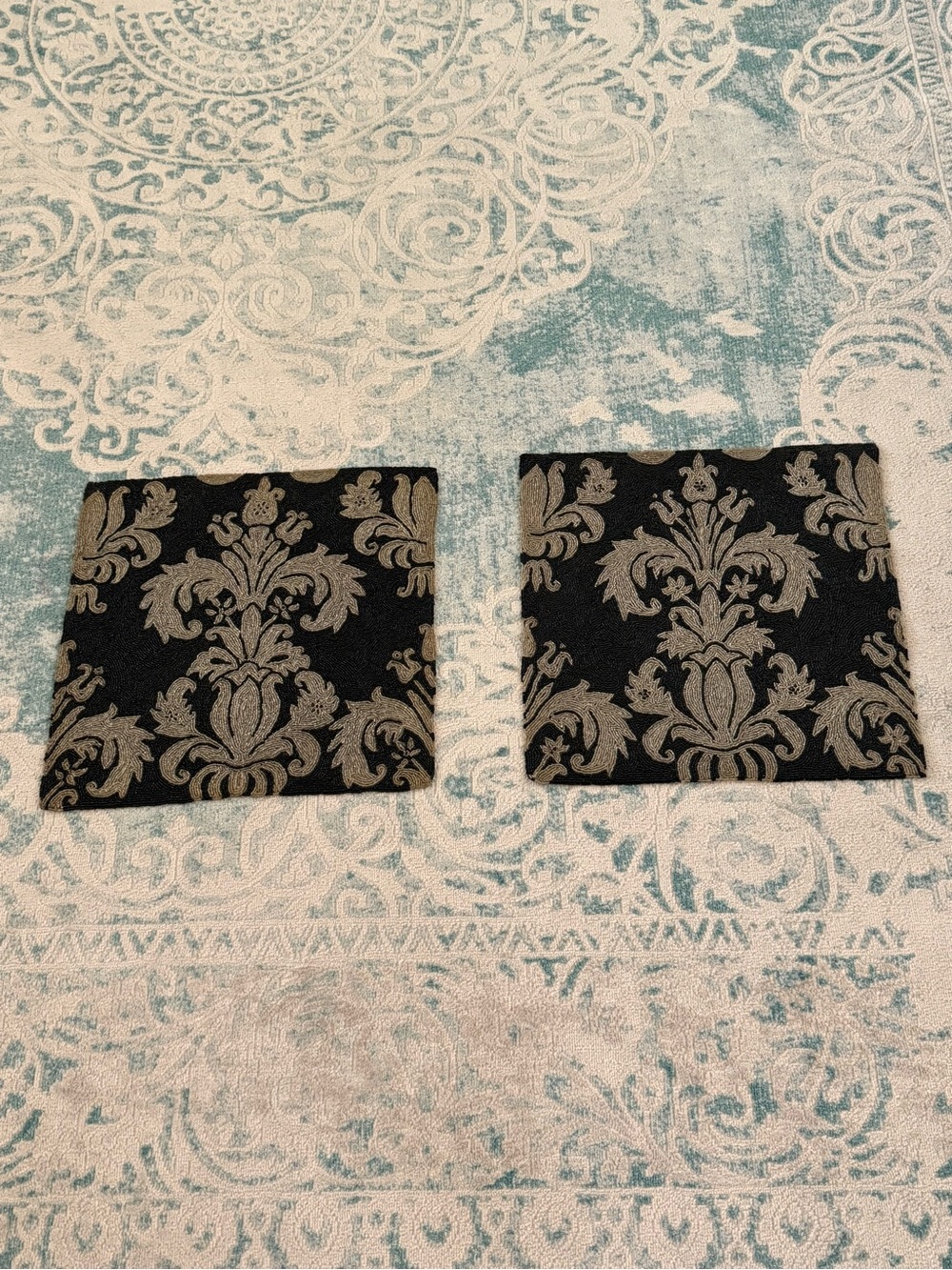 Damask Table Placemat Decor 12x12 Lot of 2
